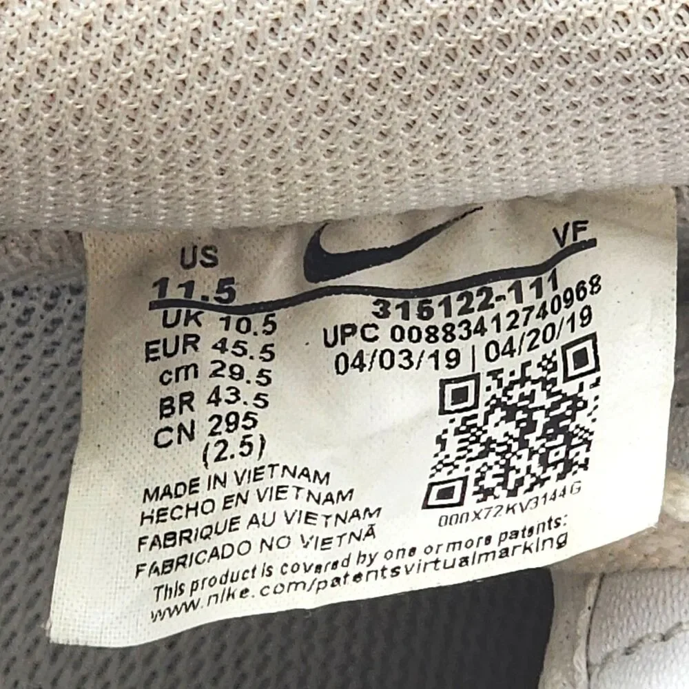 Nike Air Force 1 Low AF1 Sneakers Shoes Triple White Men's Size 11.5